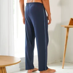 Pyjama En Kamerjas<Blancheporte Effen pyjamabroek met contrasterende piping, katoen marine