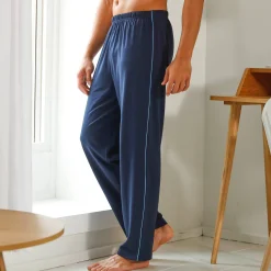 Pyjama En Kamerjas<Blancheporte Effen pyjamabroek met contrasterende piping, katoen marine