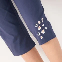 Pyjama<Blancheporte Effen 3/4-pyjamabroek met geplaatste print "Beautiful" marineblauw