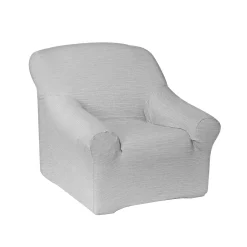 Zitbankhoes<Blancheporte Effen rekbare hoes voor fauteuil en zitbank met armleuningen parelgrijs