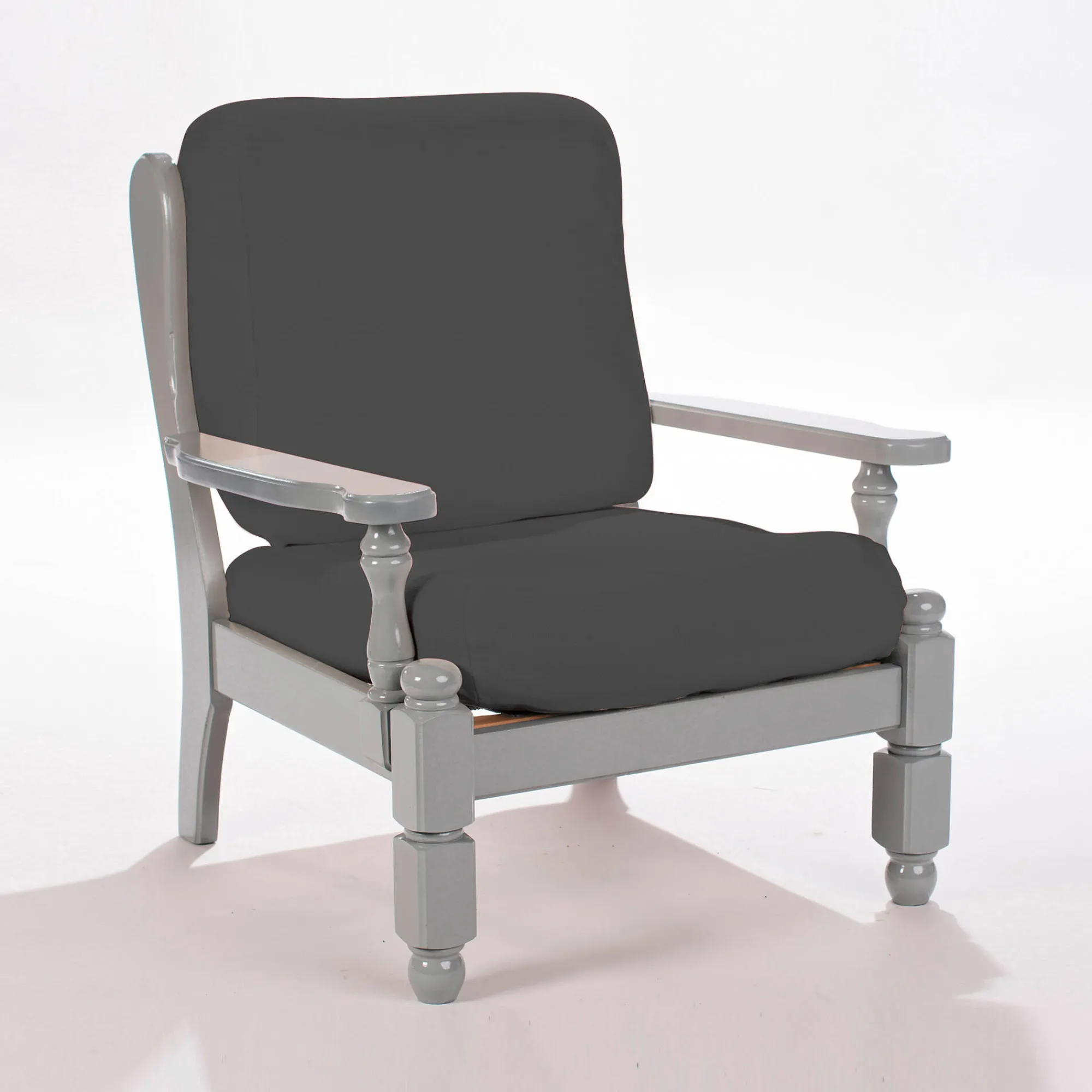 Zitbankhoes<Blancheporte Effen, rekbare hoes voor rustieke fauteuil grijs