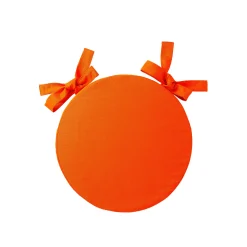 Stoelkussentje<Blancheporte Effen rond stoelkussen in zeildoekstof oranje