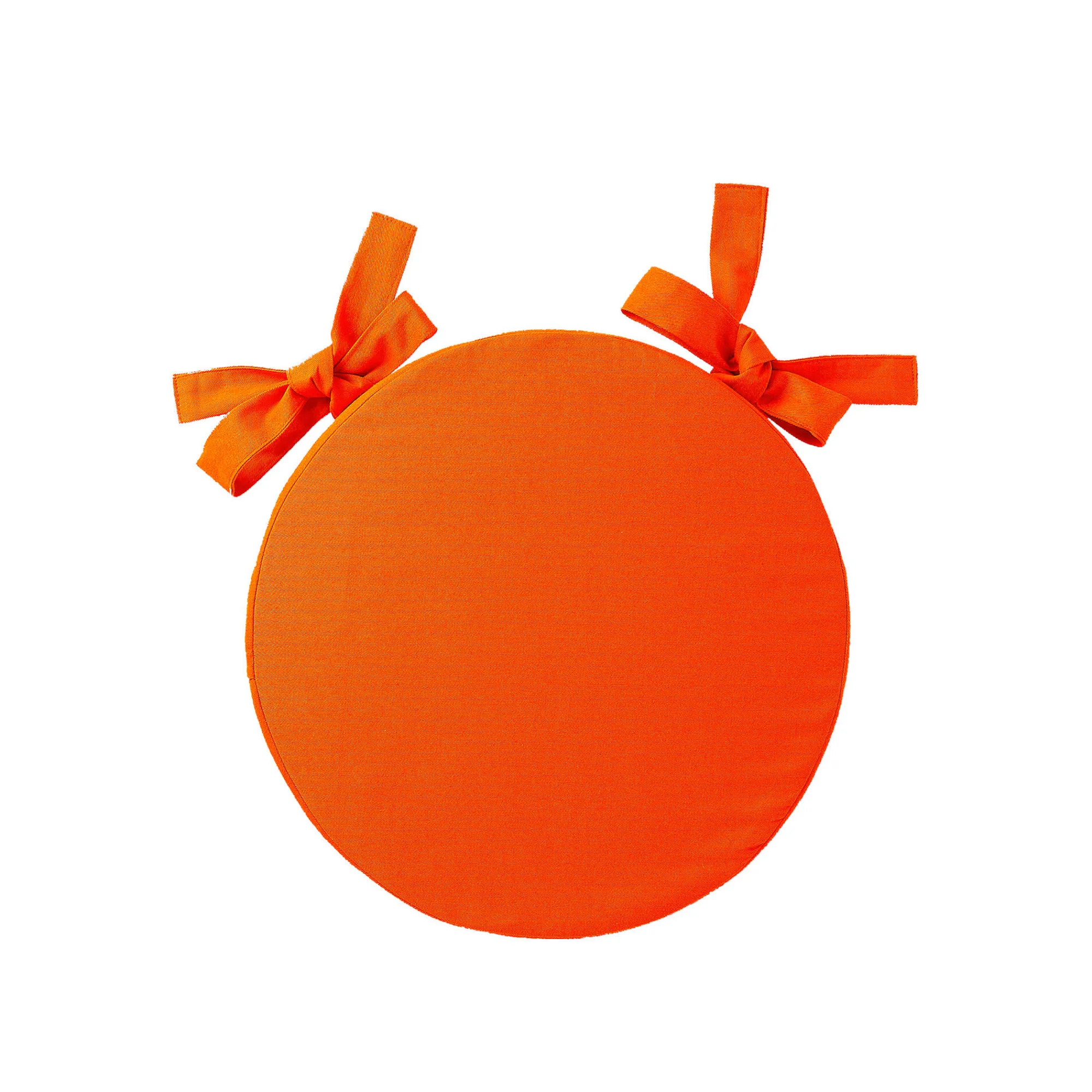 Stoelkussentje<Blancheporte Effen rond stoelkussen in zeildoekstof oranje