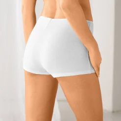 Slip En Shorty<Blancheporte Effen shorty in stretchkatoen - Set van 10 wit / zwart