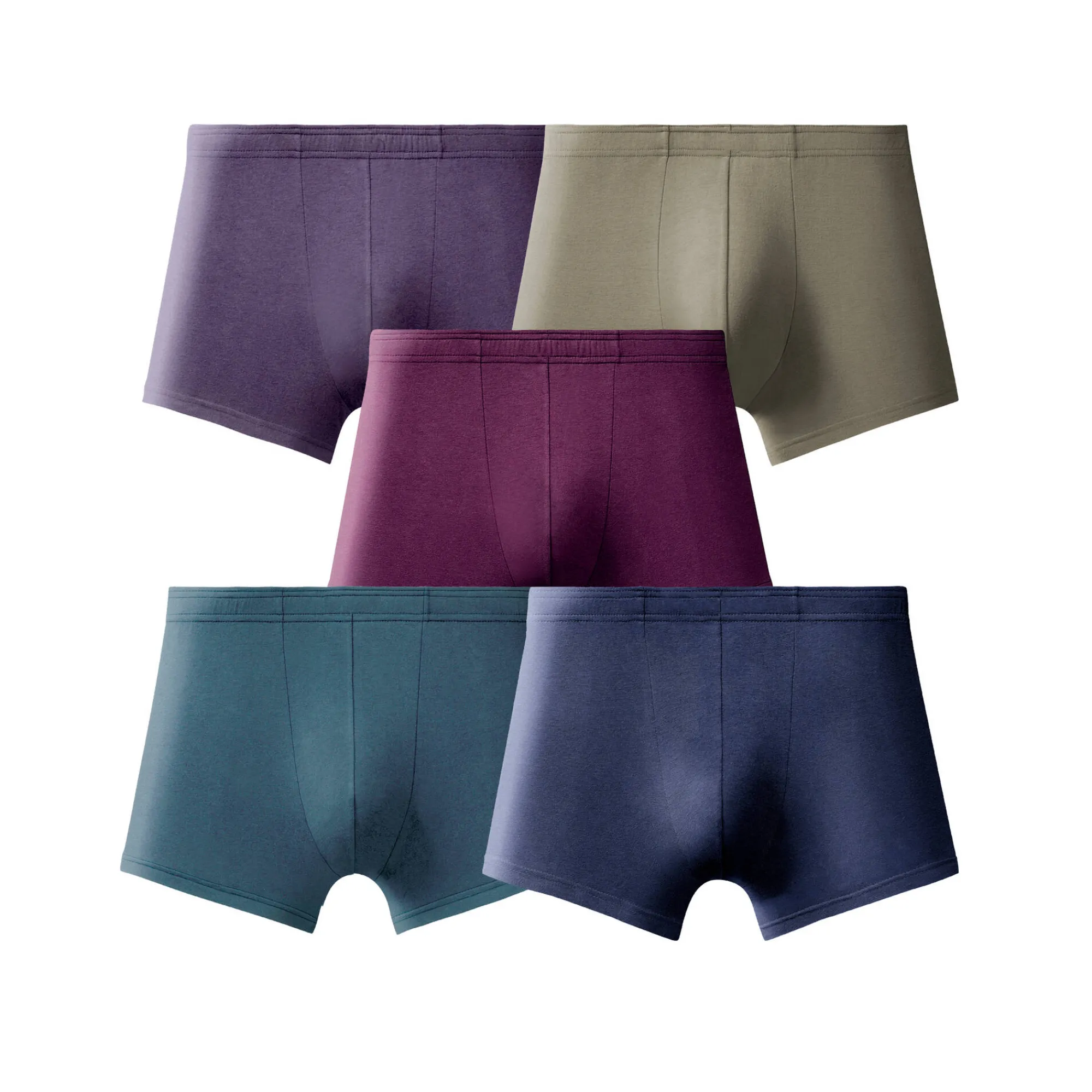Ondergoed<Blancheporte Effen shorty met elastische, overtrokken tailleband - set van 5 grijs + marine + parma