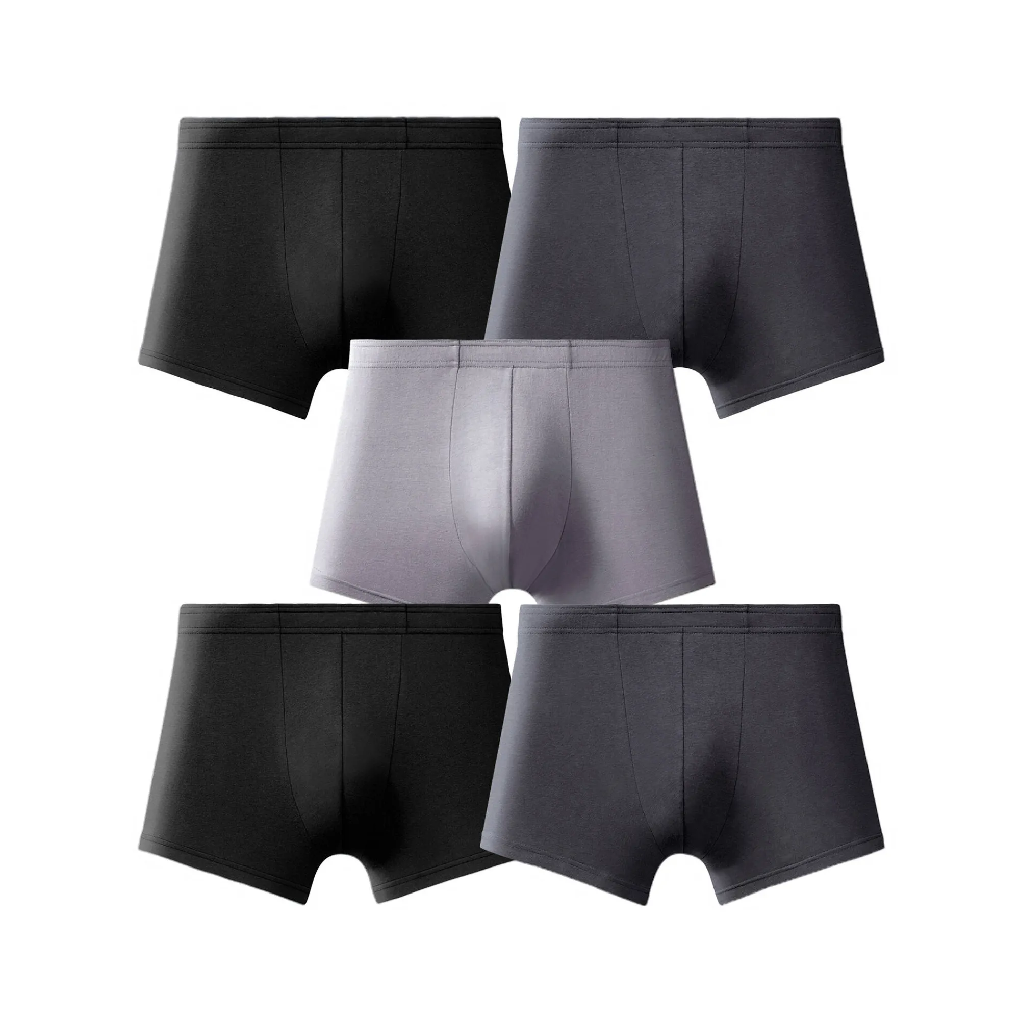 Ondergoed<Blancheporte Effen shorty met elastische, overtrokken tailleband - set van 5 zwart + grijs