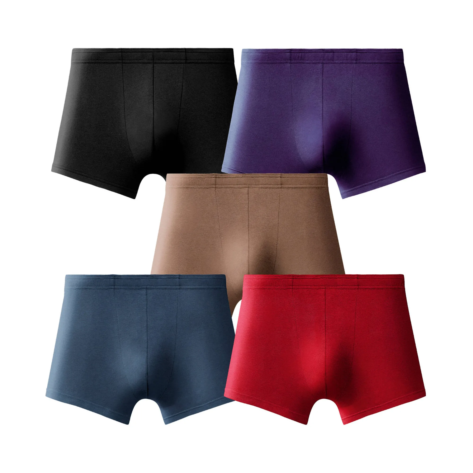 Ondergoed<Blancheporte Effen shorty met elastische, overtrokken tailleband - set van 5 rood + blauw + zwart