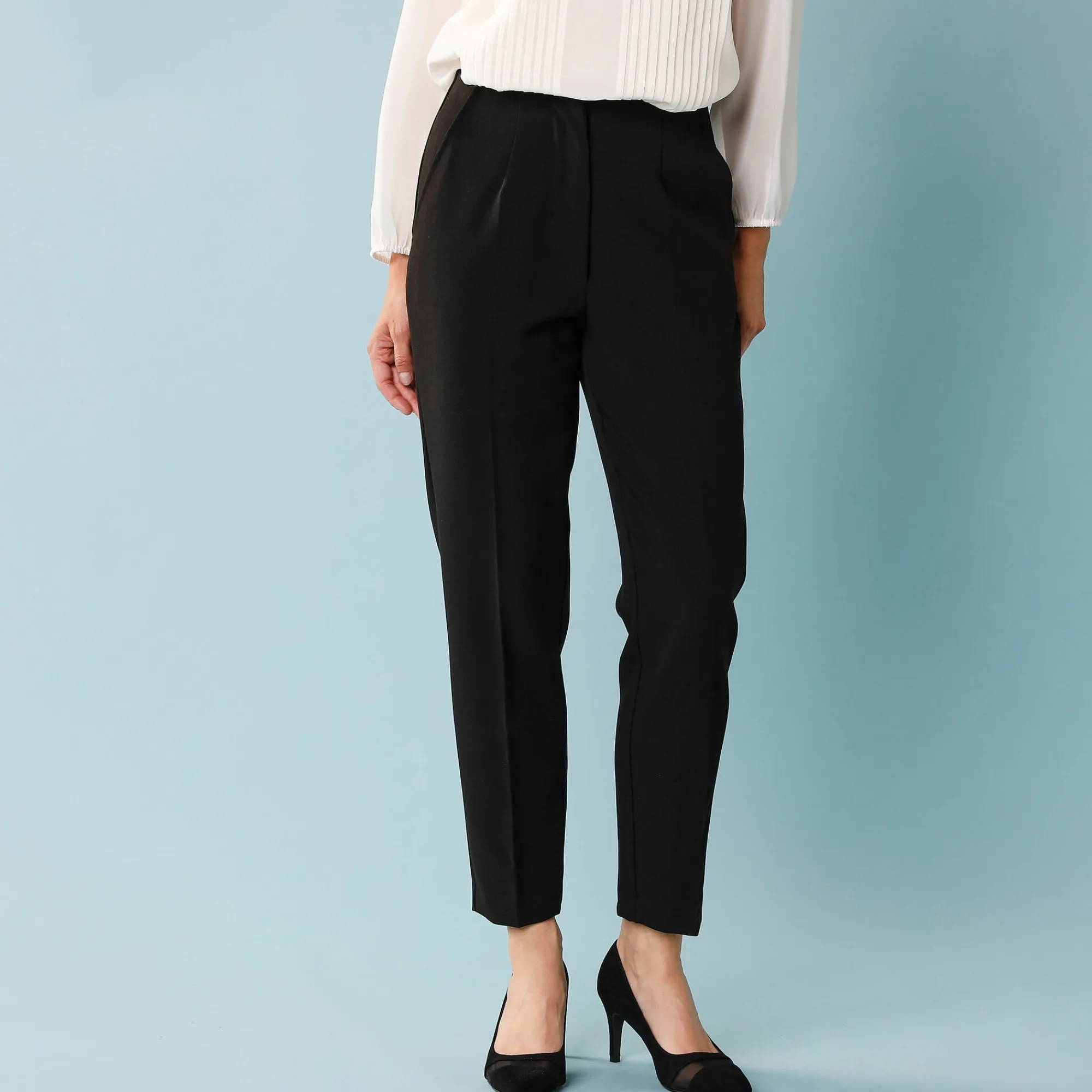 Feestoutfits Dames|Broek<Blancheporte Effen slimbroek, kleine lengtes zwart