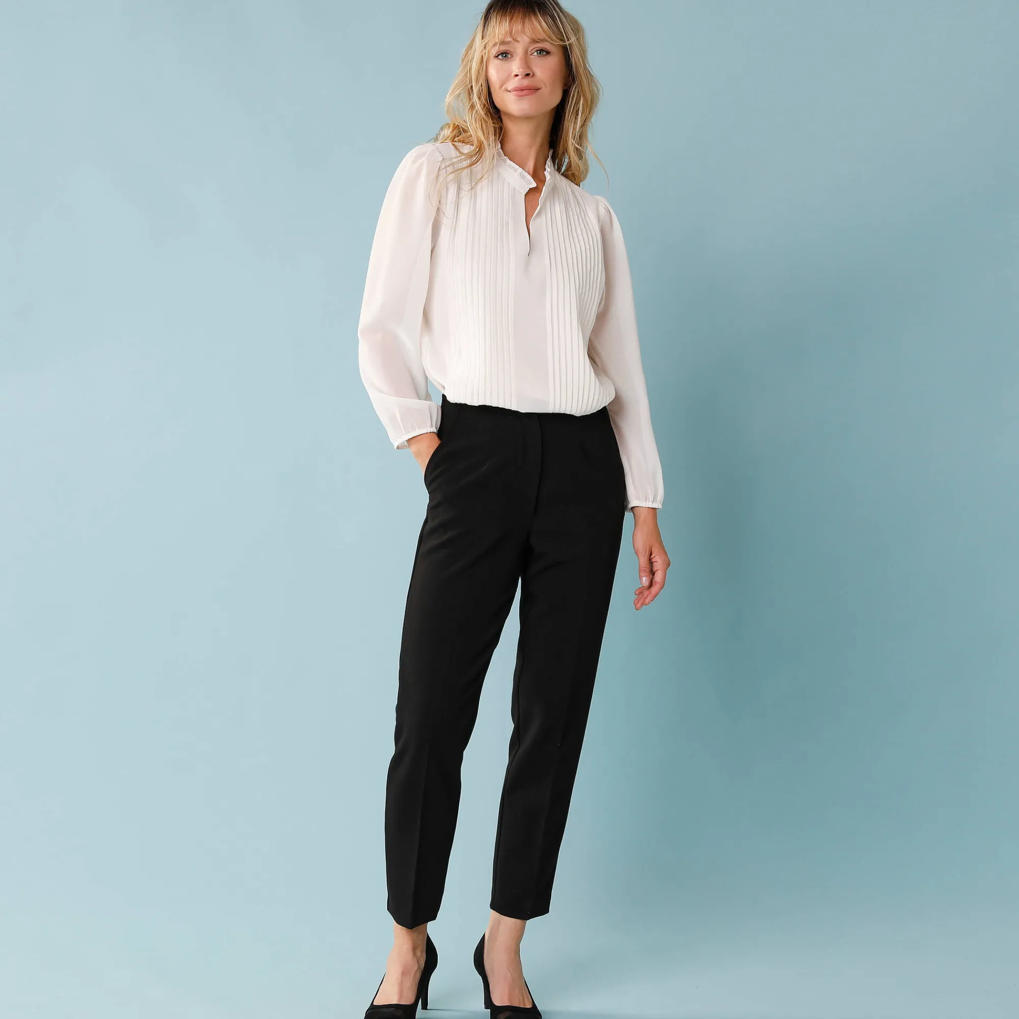 Feestoutfits Dames|Broek<Blancheporte Effen slimbroek, kleine lengtes zwart