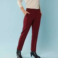 Broek<Blancheporte Effen slimbroek, kleine lengtes bordeaux