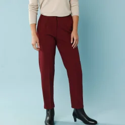 Broek<Blancheporte Effen slimbroek, kleine lengtes bordeaux