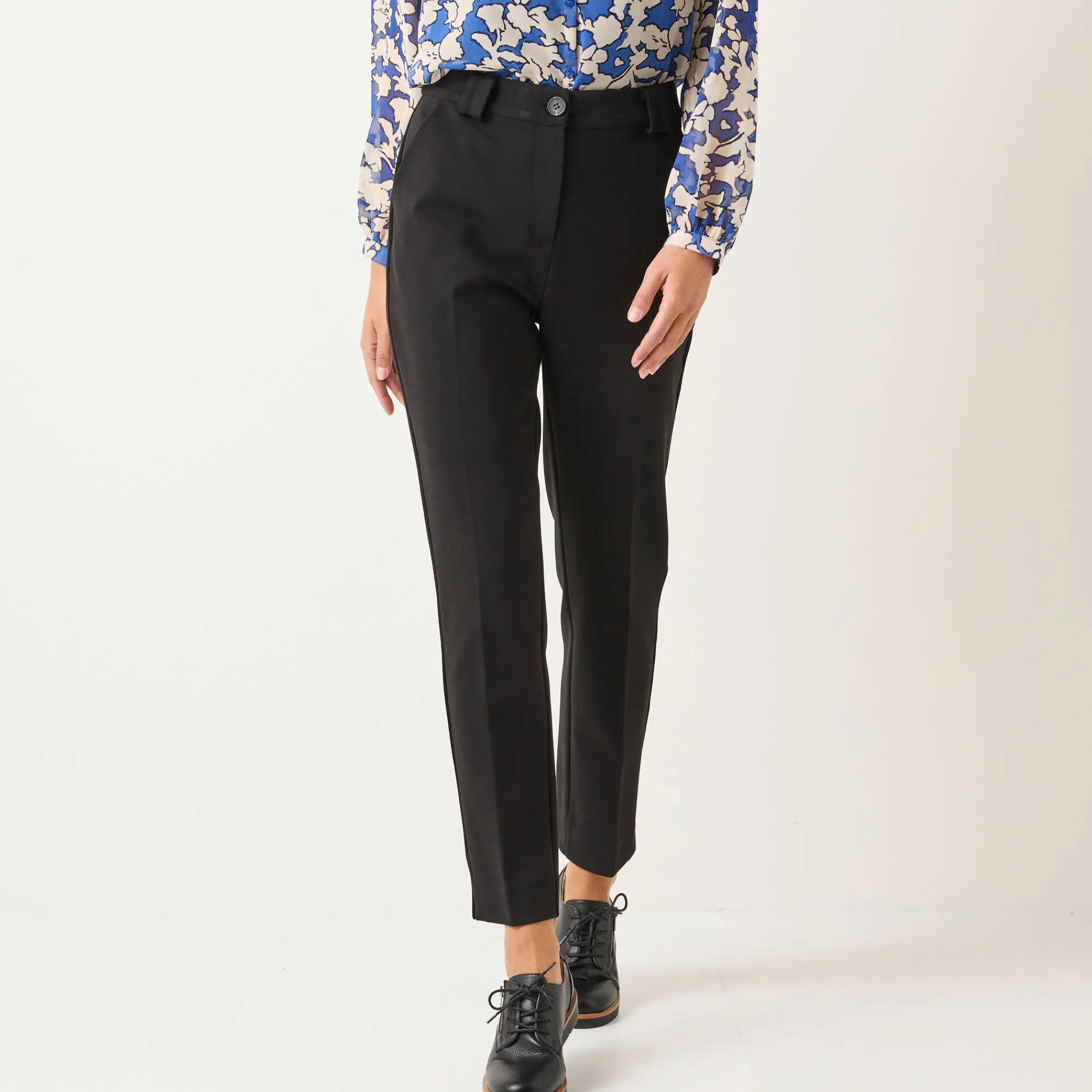 Broek<Blancheporte Effen slimbroek, milanotricot zwart