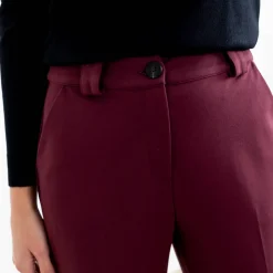 Feestoutfits Dames|Broek<Blancheporte Effen slimbroek, milanotricot bordeaux