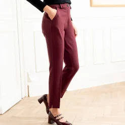 Feestoutfits Dames|Broek<Blancheporte Effen slimbroek, milanotricot bordeaux