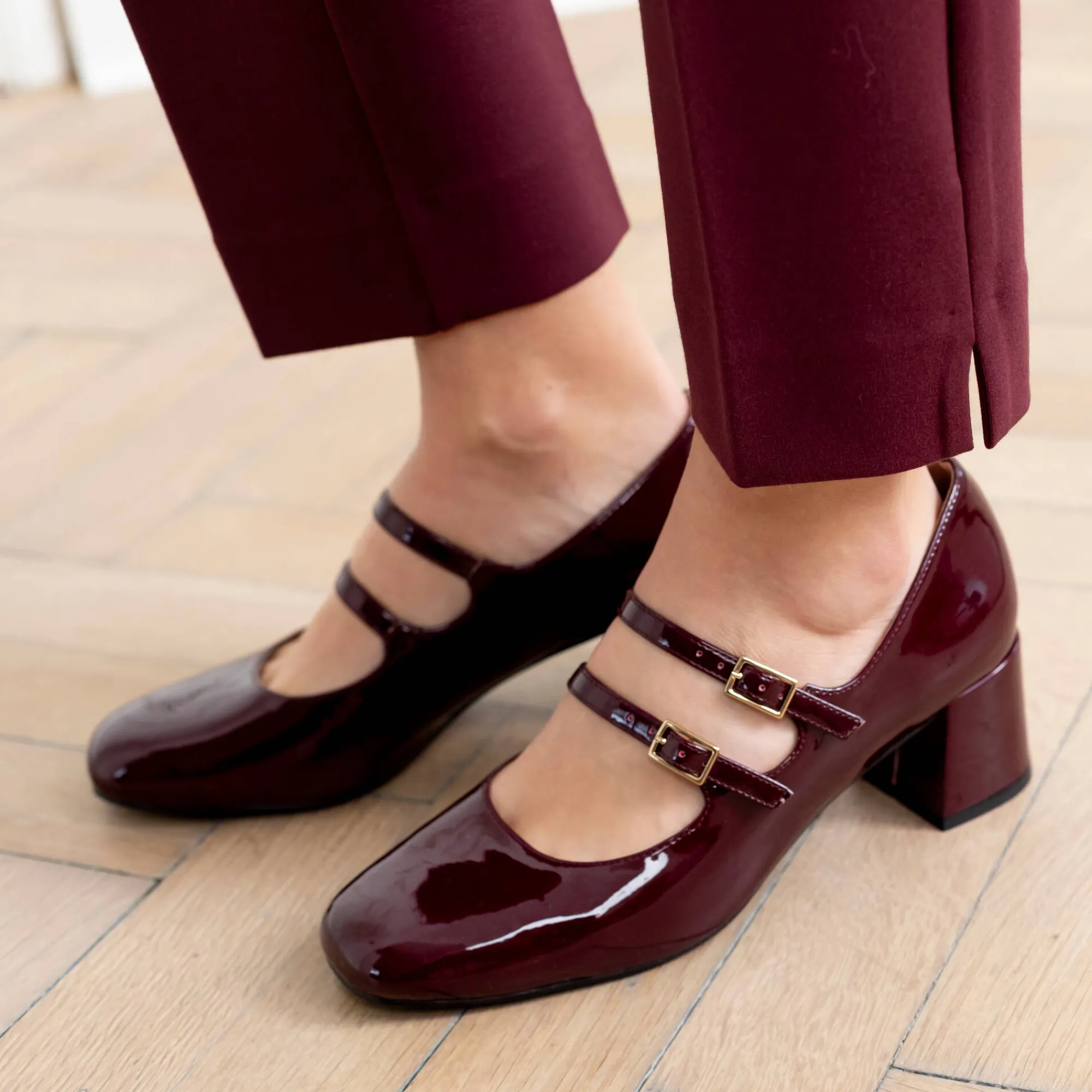 Feestoutfits Dames|Broek<Blancheporte Effen slimbroek, milanotricot bordeaux