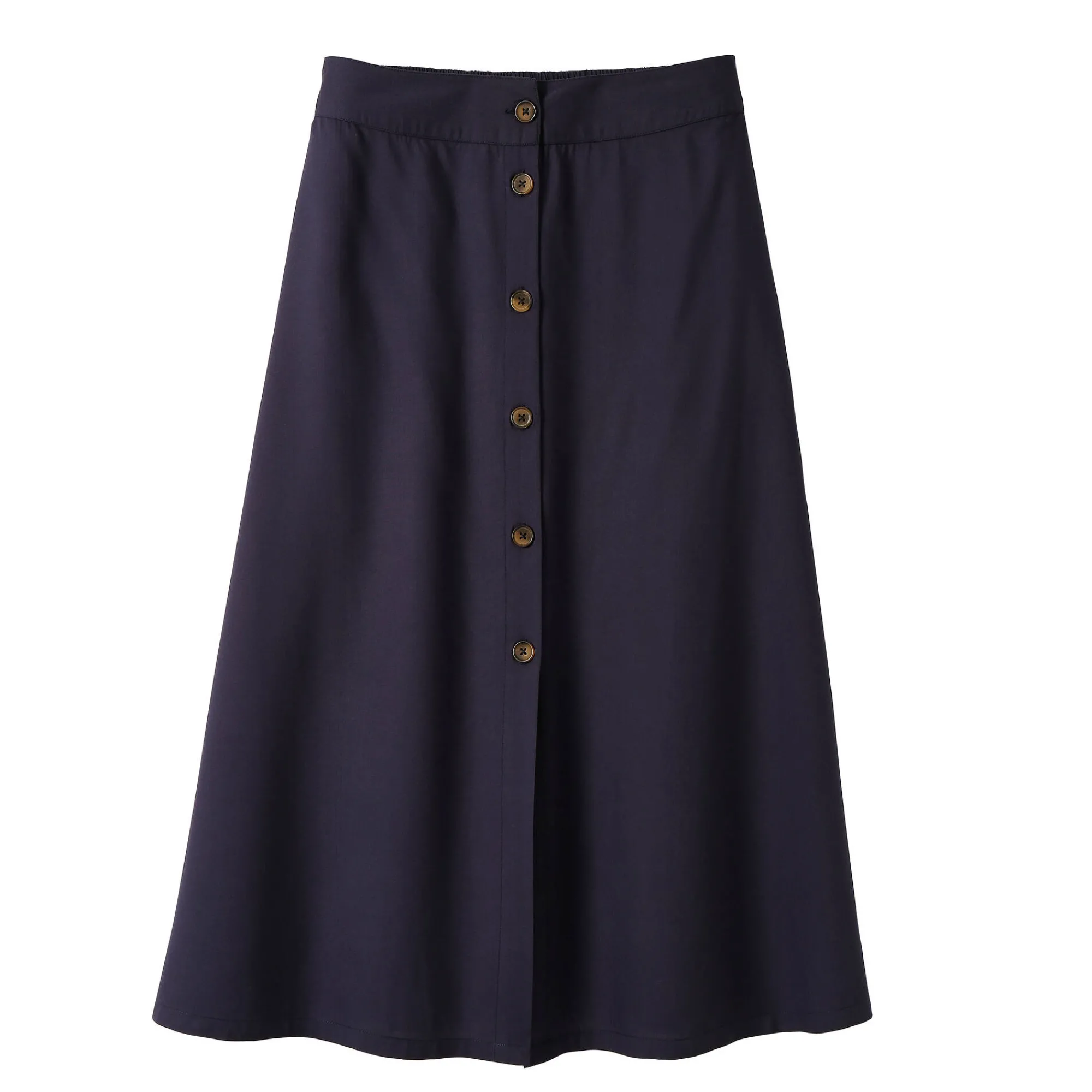 Rok<Blancheporte Effen, soepele rok met knopen, speciaal voor kleine lengtes marine