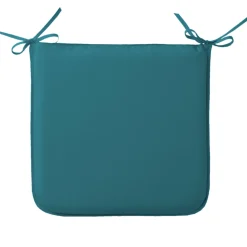 Stoelkussentje<Blancheporte Effen stoelkussentje, vierkant model - set van 2 eendenblauw