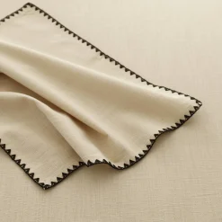 Tafellaken En Tafelloper<Blancheporte Effen tafellaken in katoen, met fantasieafwerking naturel