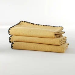 Tafellaken En Tafelloper<Blancheporte Effen tafellaken in katoen, met fantasieafwerking honing