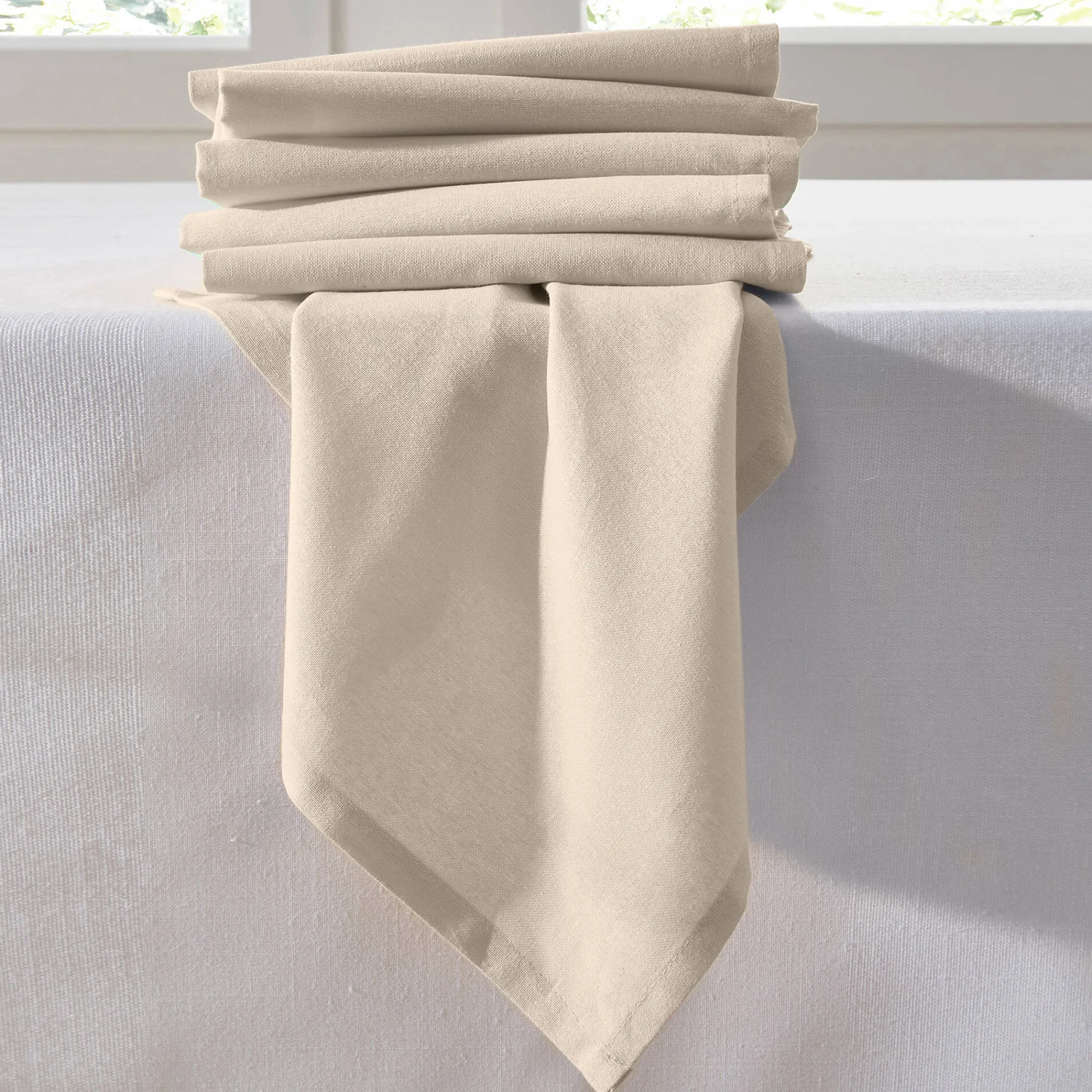 Servet<Blancheporte Effen tafelservet - set van 6 ecru