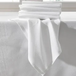 Servet<Blancheporte Effen tafelservet - set van 6 wit