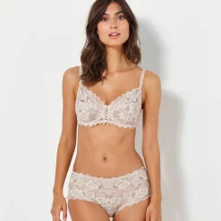 Slip En Shorty<Sans Complexe Effen tailleslip in kant Arum nude