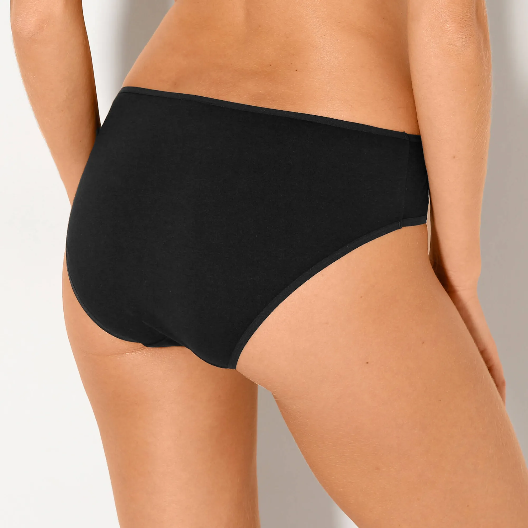 Slip En Shorty<Blancheporte Effen taislip in stretchkatoen - Set van 10 wit / zwart