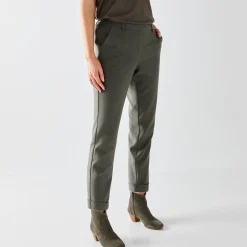 Broek<Blancheporte Effen tapered 7/8-broek kaki