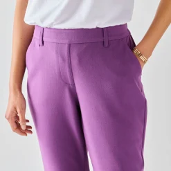 Broek<Blancheporte Effen tapered 7/8-broek paars