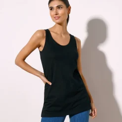 T-Shirt En Topje<Blancheporte Effen topje in biokatoen met ronde hals, eco-verantwoord zwart
