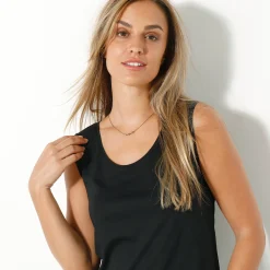 T-Shirt En Topje<Blancheporte Effen topje met brede bandjes zwart