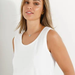 T-Shirt En Topje<Blancheporte Effen topje met brede bandjes wit