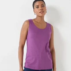T-Shirt En Topje<Blancheporte Effen topje met brede bandjes paars