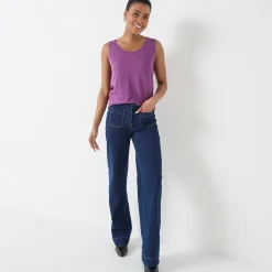 T-Shirt En Topje<Blancheporte Effen topje met brede bandjes paars
