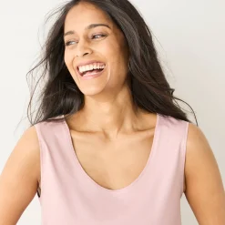 T-Shirt En Topje<Blancheporte Effen topje met brede bandjes parmaroze