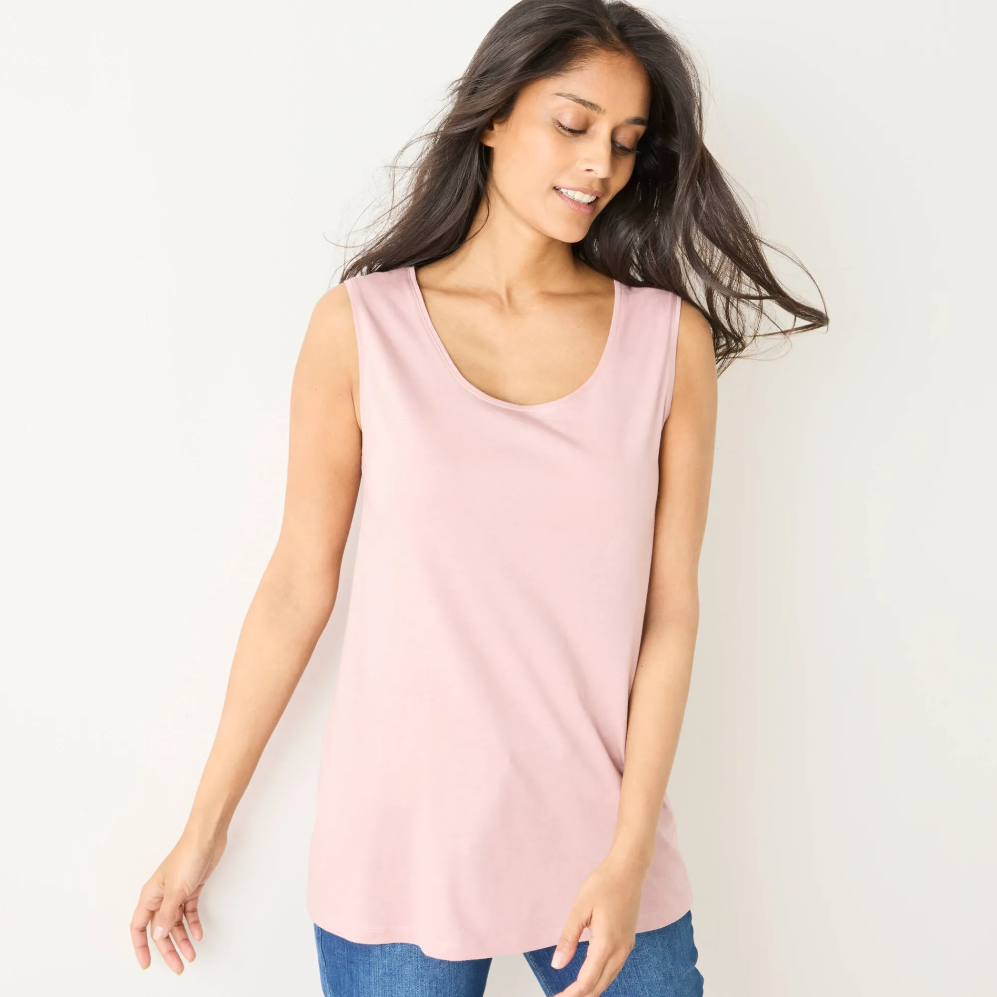 T-Shirt En Topje<Blancheporte Effen topje met brede bandjes parmaroze