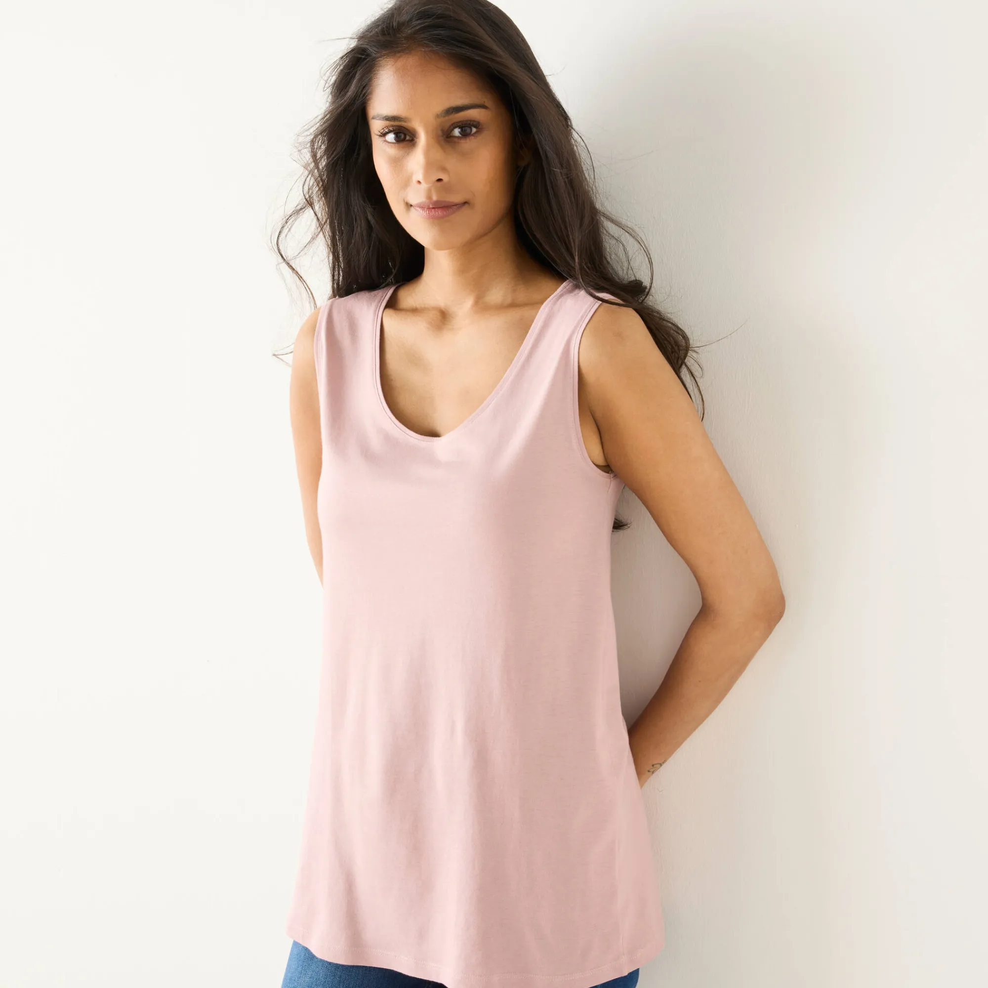 T-Shirt En Topje<Blancheporte Effen topje met brede bandjes parmaroze