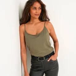 T-Shirt En Topje<Lora Zellini Effen topje met fijne bandjes bronskleur