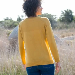 Trui En Vest<Outdoor Collection Effen trui in marinestijl kerrie