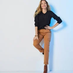 Trui En Vest<Blancheporte Effen trui met ronde hals, zachte touch zwart