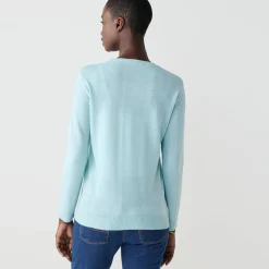 Trui En Vest<Blancheporte Effen trui met ronde hals, zachte touch watergroen