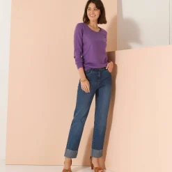 Trui En Vest<Blancheporte Effen trui met ronde hals, zachte touch parma