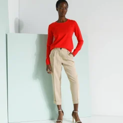 Trui En Vest<Blancheporte Effen trui met ronde hals, zachte touch rood