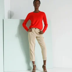 Trui En Vest<Blancheporte Effen trui met ronde hals, zachte touch rood