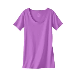 T-Shirt En Topje<Blancheporte Effen T-shirt in biokatoen met ronde hals, eco-verantwoord violine