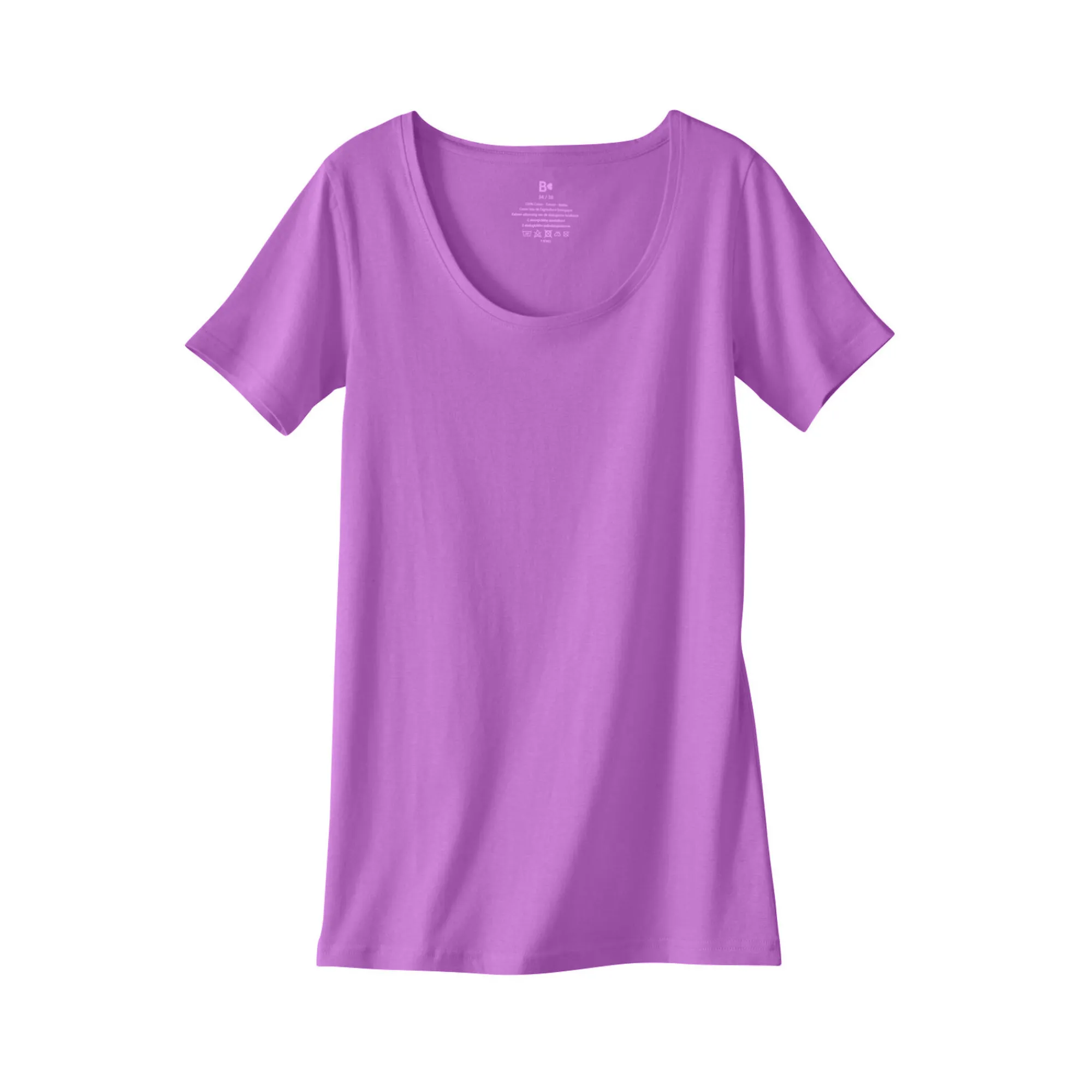 T-Shirt En Topje<Blancheporte Effen T-shirt in biokatoen met ronde hals, eco-verantwoord violine