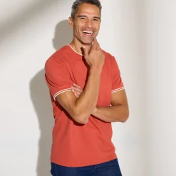 T-Shirt, Hemd En Polo<Blancheporte Effen T-shirt in piquétricot, korte mouwen tomette
