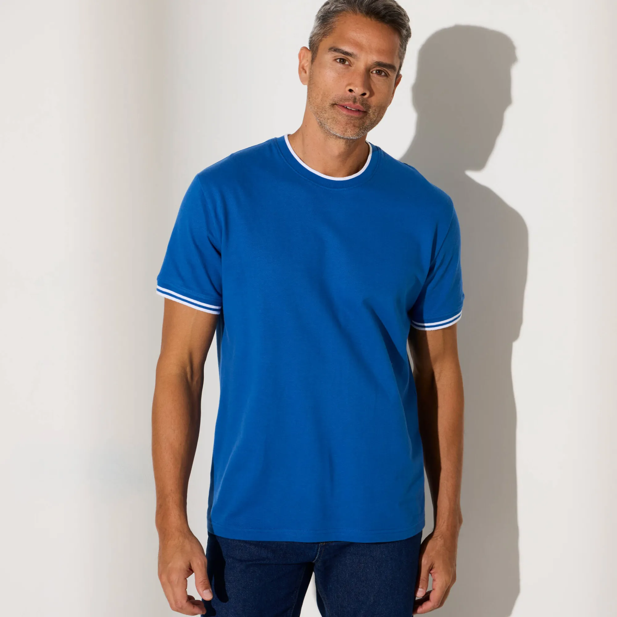 T-Shirt, Hemd En Polo<Blancheporte Effen T-shirt in piquétricot, korte mouwen blauw