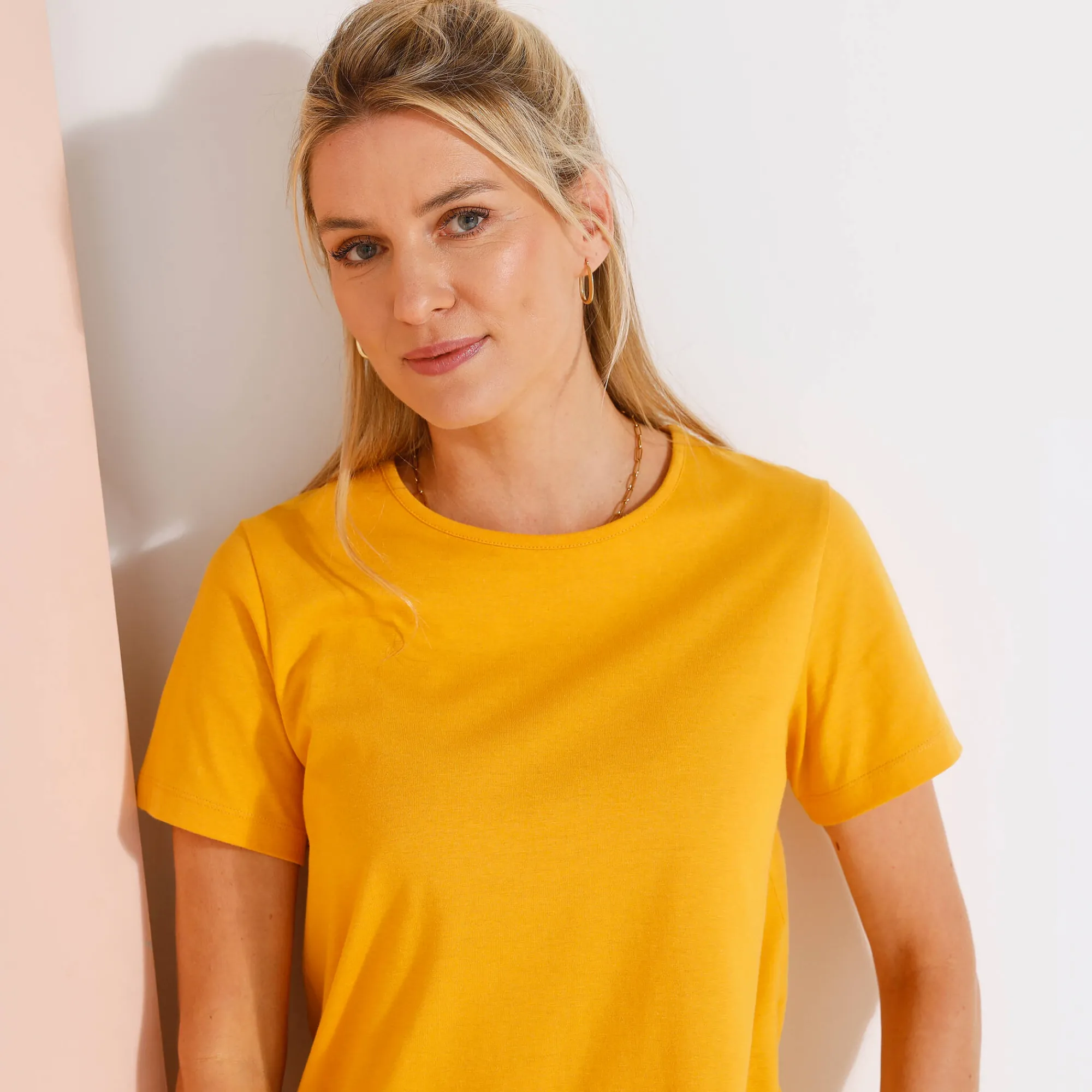 T-Shirt En Topje<Blancheporte Effen T-shirt met korte mouwen honing