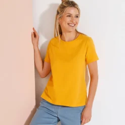 T-Shirt En Topje<Blancheporte Effen T-shirt met korte mouwen honing